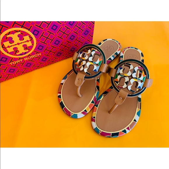 enamel miller flat sandals